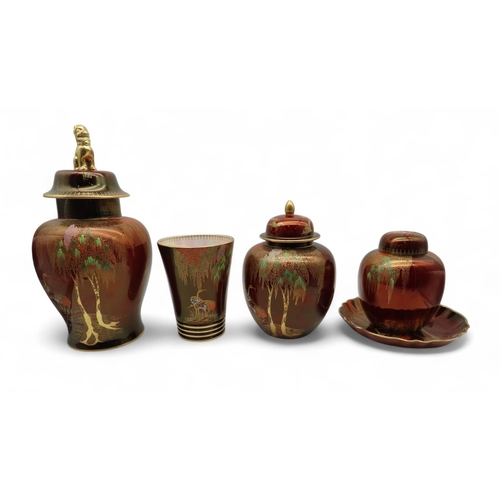 A collection of Carlton Ware rouge royale in New Stork pattern ...
