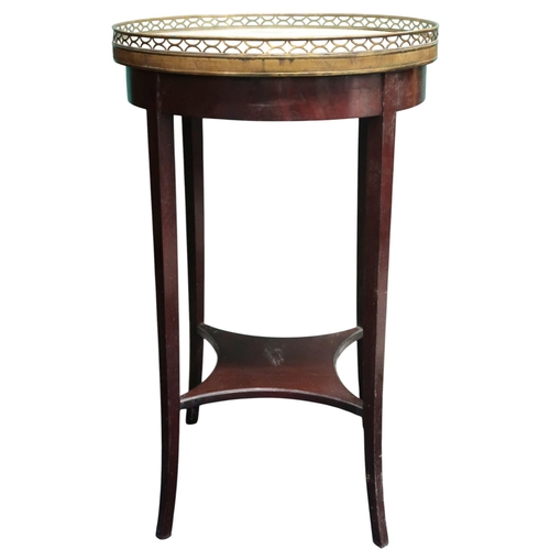 7 - A lot comprising a late 19th/early 20th century mahogany marble topped circular occasional table wit... 
