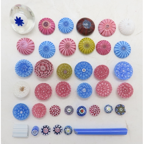 2232 - A GROUP OF MILLEFIORI PIECES&nbsp;including a scent bottle, dated 1832, two other scent bottles, ass... 