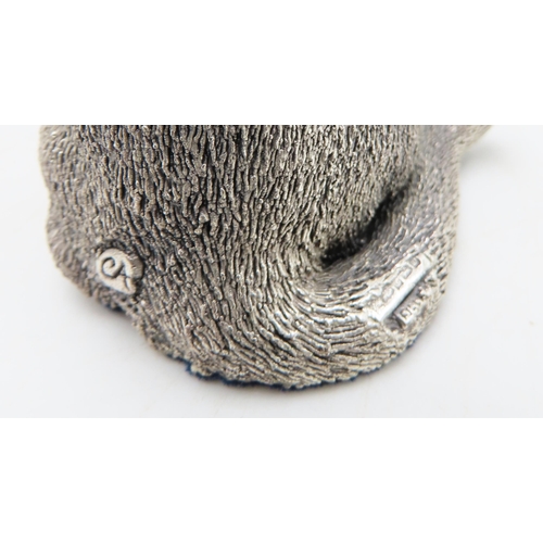 283 - A silver Country Artist's model of a cat, with enamel eyes, 9.5cm