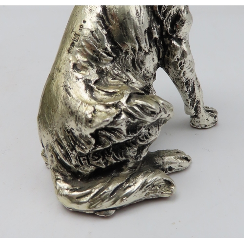 295 - An Ottaviani Italian silver model of cats, on a hardstone plinth, and an Italian silver model of an ... 