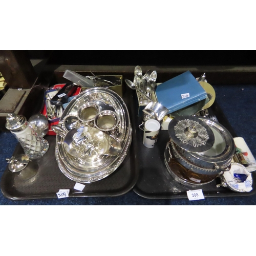 308 - A large collection of EPNS including entree dishes, loose cutlery, tobacco jars, canteens etc