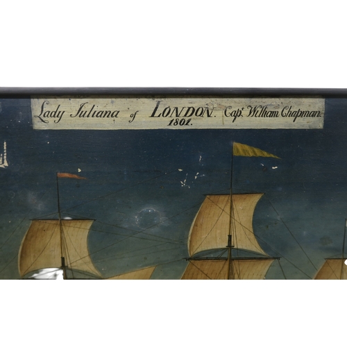 2551 - BRITISH SCHOOL, EARLY-19th CENTURYThe barque Lady Juliana, Capt. William Chapman, 1801Oil on pine pa... 