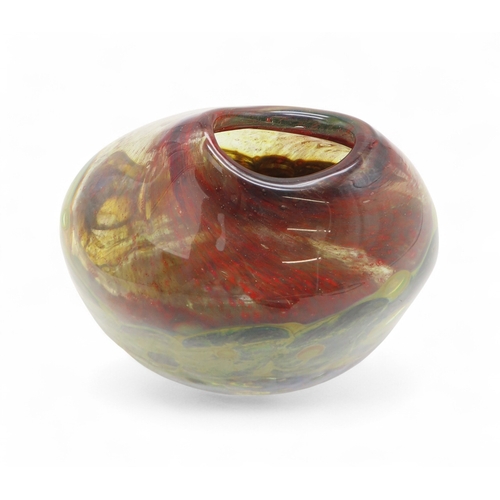 SAM HERMAN (1936-2020)A glass vase in red, yellow and blue, 15cm high ...