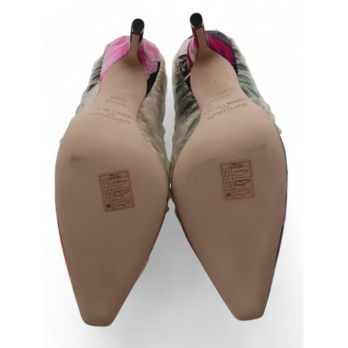 6029 - Two pair's of Jimmy Choo Off-White Anne 100 floral mix/transparent high heel shoes, size 35.5 and 38... 