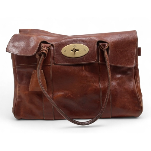 6120 - Mulberry - A tan leather Bayswater handbag, with brushed gold-tone hardware, with rolled leather han... 
