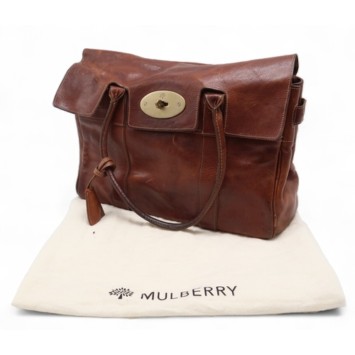 6120 - Mulberry - A tan leather Bayswater handbag, with brushed gold-tone hardware, with rolled leather han... 