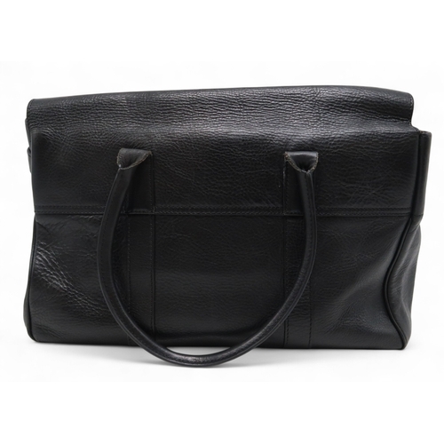 6121 - Mulberry - A black leather Bayswater handbag, with gold-tone hardware, with rolled leather handles, ... 