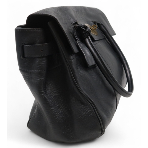 6121 - Mulberry - A black leather Bayswater handbag, with gold-tone hardware, with rolled leather handles, ... 