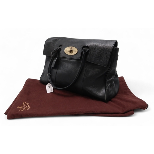 6121 - Mulberry - A black leather Bayswater handbag, with gold-tone hardware, with rolled leather handles, ... 