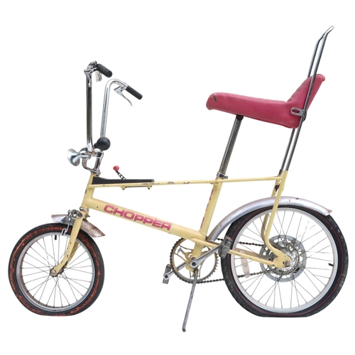 A RALEIGH CHOPPER MK 2In yellow, with a T-bar style gear