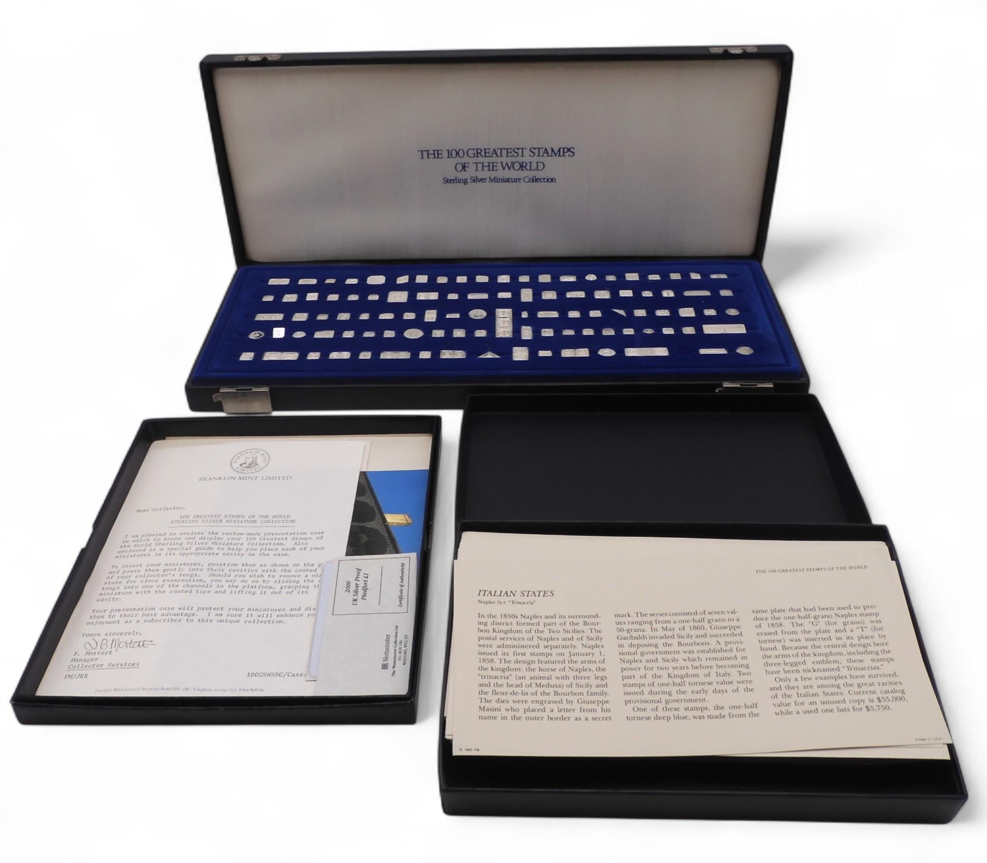 コレクション THE 100 GREATEST STAMPS OF THE WORLD Franklin Mint 