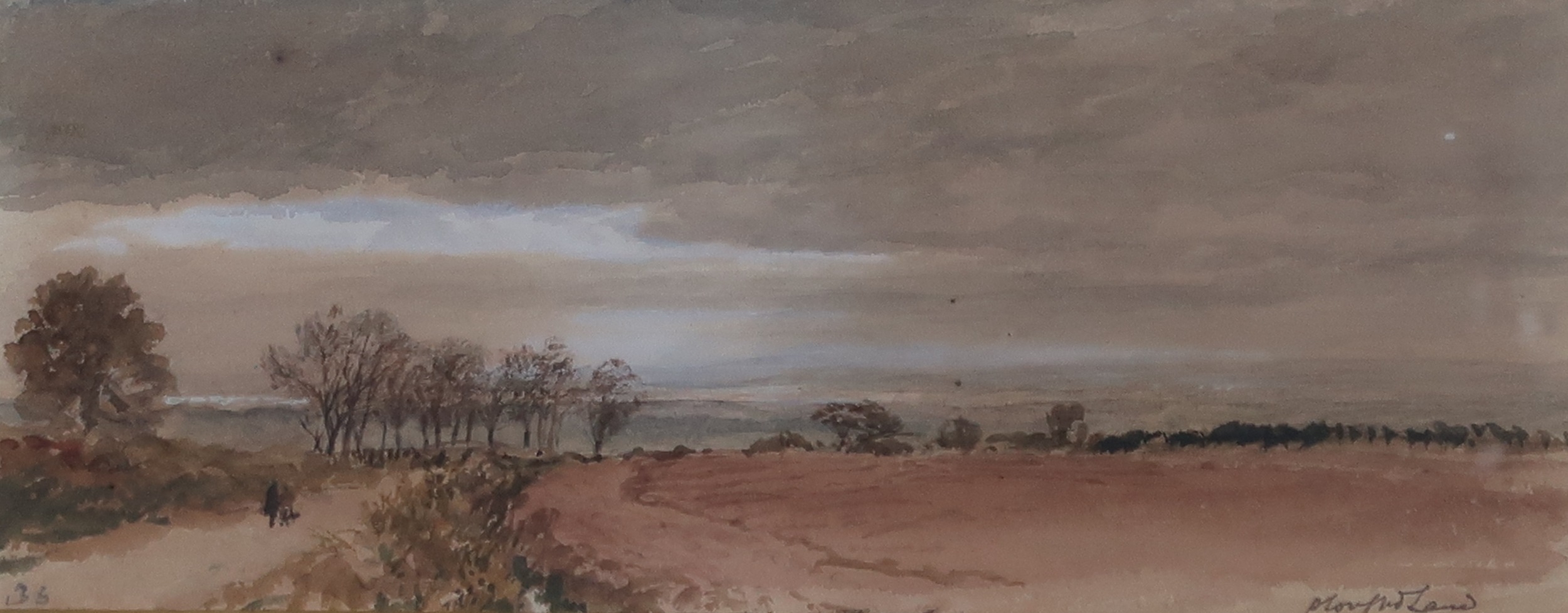 SAM BOUGH RSA (SCOTTISH 1822-1878)PLOUGHED LANDWatercolour, with white ...