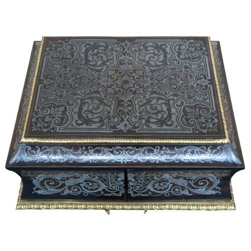 2000 - A LOUIS PHILIPPE ORMOLU MOUNTED PEWTER INLAID ROSEWOOD BOULLE LADIES WRITING DESKcirca 1840, mounts ... 