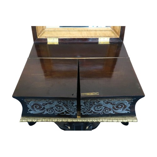 2000 - A LOUIS PHILIPPE ORMOLU MOUNTED PEWTER INLAID ROSEWOOD BOULLE LADIES WRITING DESKcirca 1840, mounts ... 