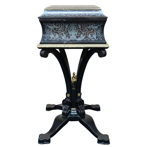 2000 - A LOUIS PHILIPPE ORMOLU MOUNTED PEWTER INLAID ROSEWOOD BOULLE LADIES WRITING DESKcirca 1840, mounts ... 