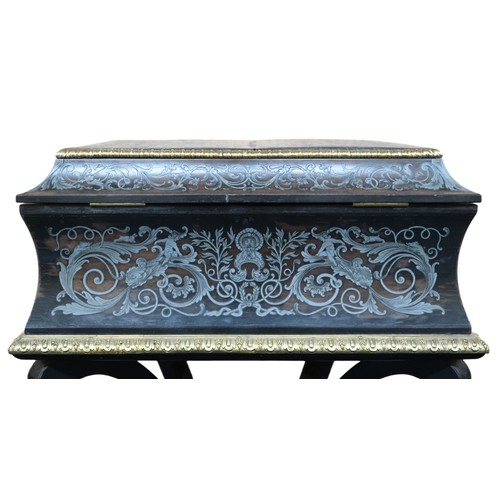 2000 - A LOUIS PHILIPPE ORMOLU MOUNTED PEWTER INLAID ROSEWOOD BOULLE LADIES WRITING DESKcirca 1840, mounts ... 