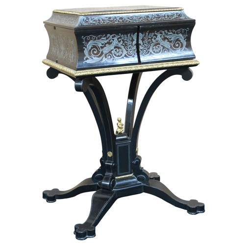 2000 - A LOUIS PHILIPPE ORMOLU MOUNTED PEWTER INLAID ROSEWOOD BOULLE LADIES WRITING DESKcirca 1840, mounts ... 