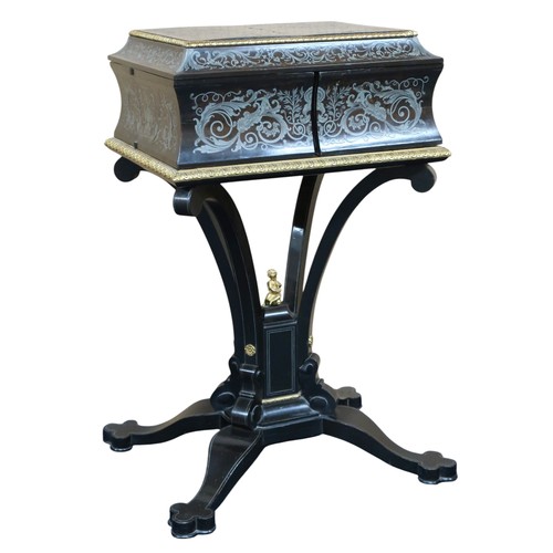 2000 - A LOUIS PHILIPPE ORMOLU MOUNTED PEWTER INLAID ROSEWOOD BOULLE LADIES WRITING DESKcirca 1840, mounts ... 
