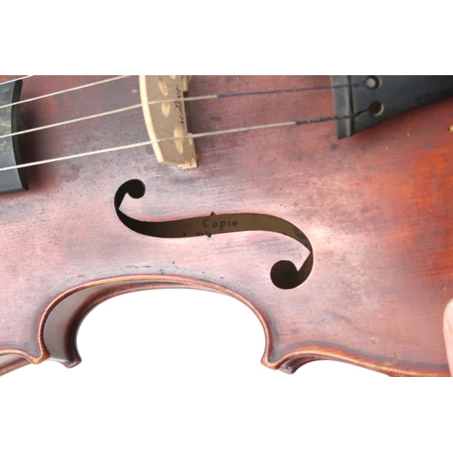 2603 - A VIOLIN OF THE FRENCH SCHOOL, c. 1900Labelled copie de J B Vuillaume rue Croix des petits champs Pa... 