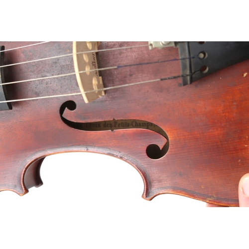 2603 - A VIOLIN OF THE FRENCH SCHOOL, c. 1900Labelled copie de J B Vuillaume rue Croix des petits champs Pa... 