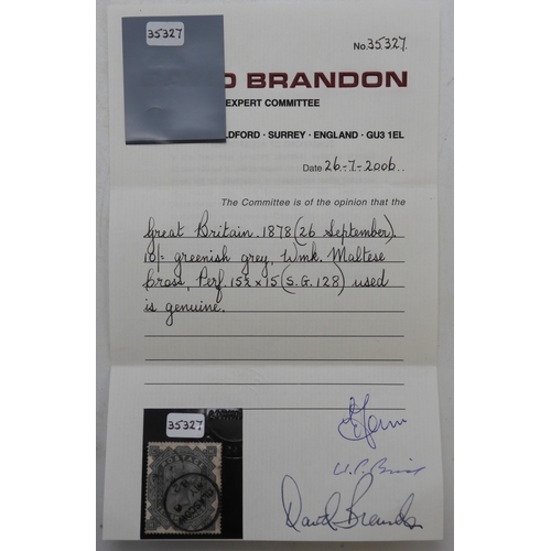 7007 - GREAT BRITAIN sg128 10/- greenish grey centred slightly to left but with a clear GLASGOW C.D.S. a go... 