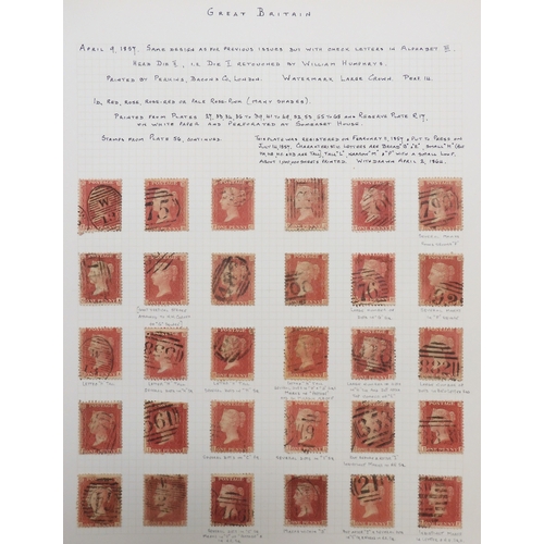 7020 - LINE ENGRAVED sg38-sg40 1d red die II perforation 14 state to be plate 56, a complete reconstruction... 