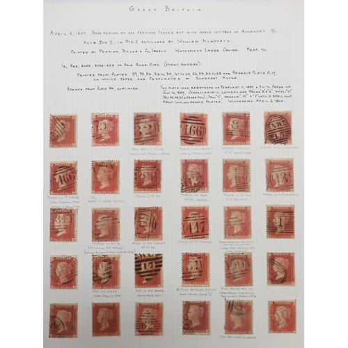 7020 - LINE ENGRAVED sg38-sg40 1d red die II perforation 14 state to be plate 56, a complete reconstruction... 