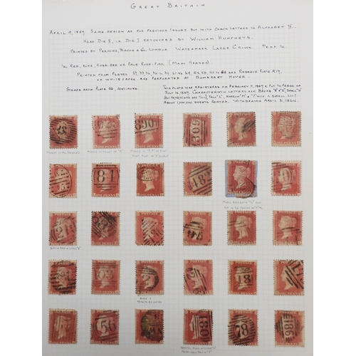7020 - LINE ENGRAVED sg38-sg40 1d red die II perforation 14 state to be plate 56, a complete reconstruction... 