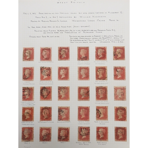 7020 - LINE ENGRAVED sg38-sg40 1d red die II perforation 14 state to be plate 56, a complete reconstruction... 