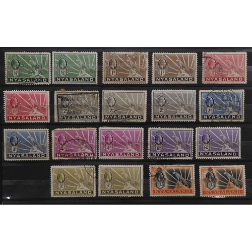 7121 - NYASALAND a collection on stock pages from 1934 to 1963 to include 1934 set mint and used, 1937 set ... 