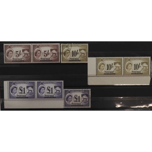 7121 - NYASALAND a collection on stock pages from 1934 to 1963 to include 1934 set mint and used, 1937 set ... 