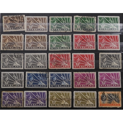 7121 - NYASALAND a collection on stock pages from 1934 to 1963 to include 1934 set mint and used, 1937 set ... 