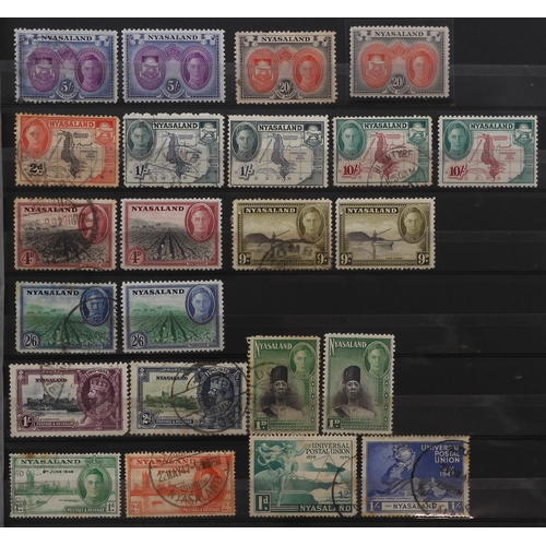 7121 - NYASALAND a collection on stock pages from 1934 to 1963 to include 1934 set mint and used, 1937 set ... 