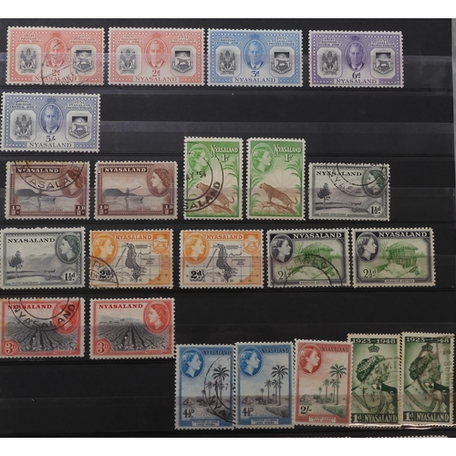 7121 - NYASALAND a collection on stock pages from 1934 to 1963 to include 1934 set mint and used, 1937 set ... 