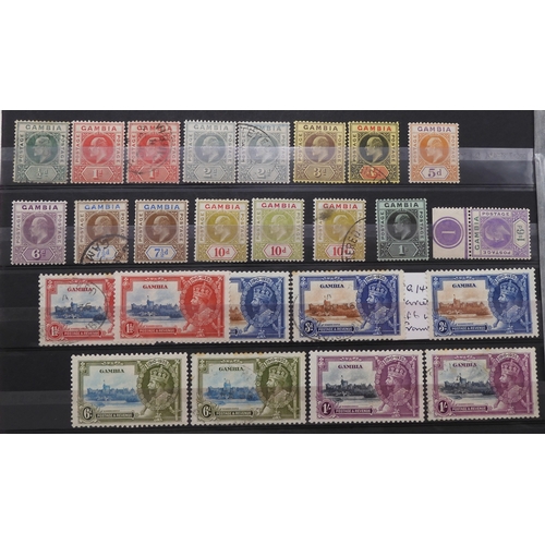 7126 - GAMBIA 1880 -1953 a fairly comprehensive collection on stock pages to include Crown C.C. watermarks ... 