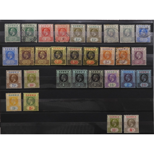 7126 - GAMBIA 1880 -1953 a fairly comprehensive collection on stock pages to include Crown C.C. watermarks ... 