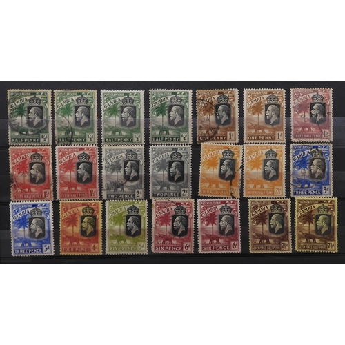 7126 - GAMBIA 1880 -1953 a fairly comprehensive collection on stock pages to include Crown C.C. watermarks ... 
