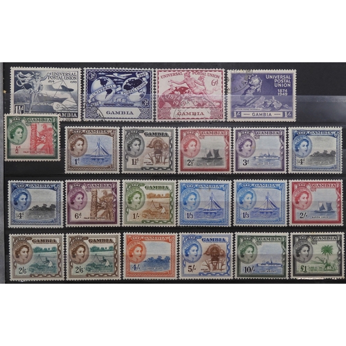 7126 - GAMBIA 1880 -1953 a fairly comprehensive collection on stock pages to include Crown C.C. watermarks ... 