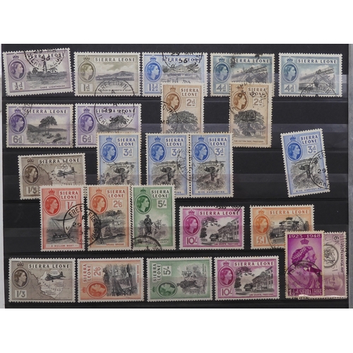 7127 - SIERRA LEONE a collection on three stock pages to include 6d x 3 no watermark, 1872 sg8 x 2 sg10 use... 