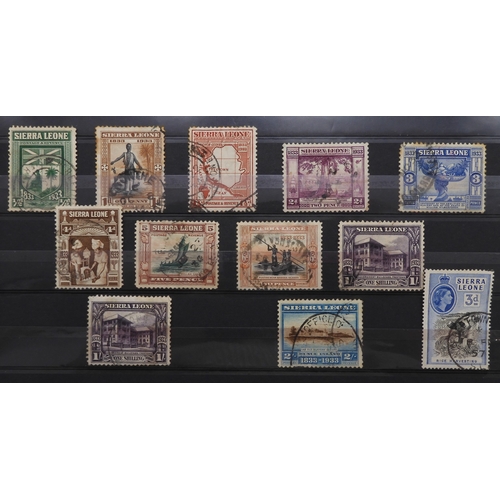 7127 - SIERRA LEONE a collection on three stock pages to include 6d x 3 no watermark, 1872 sg8 x 2 sg10 use... 