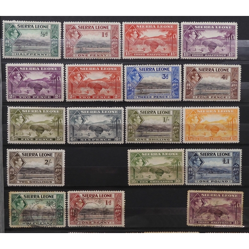 7127 - SIERRA LEONE a collection on three stock pages to include 6d x 3 no watermark, 1872 sg8 x 2 sg10 use... 