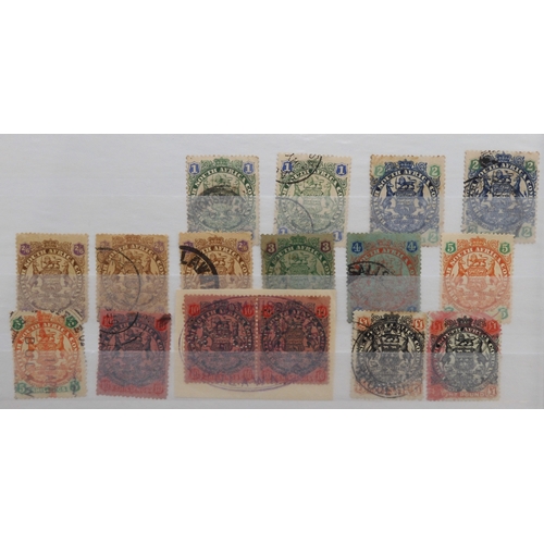 7130 - RHODESIA 1892 to 1909 on stock pages to include 1d, 1/-, both 2/6 mint (sg6 unused), used to £1 = po... 