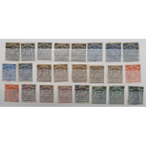 7130 - RHODESIA 1892 to 1909 on stock pages to include 1d, 1/-, both 2/6 mint (sg6 unused), used to £1 = po... 