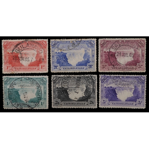 7132 - RHODESIA 1903 set sg94 -sg99 Victoria Falls very fine with circular date stamp used