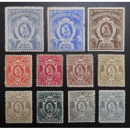 7136 - UGANDA 1898-1902 set mint including all shades, 5R no gum
