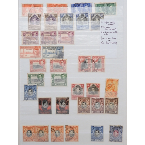7140 - KENYA UGANDA TANGANYIKA a collection on 5 stock book pages, a bit messy but with many gems, noted 18... 