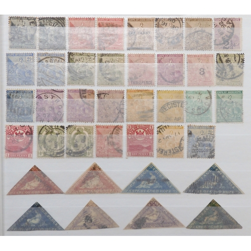 7141 - BRITISH AFRICA to include CAPE OF GOOD HOPE Triangles 1d x 2 one with three margins, 4d x 3 one with... 