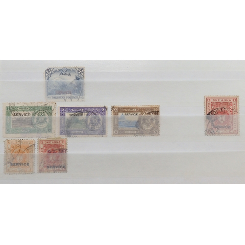 7144 - INDIA a collection on six stock book pages with many good stamps, noted 1854 4 ANNAS x 4 cut to shap... 