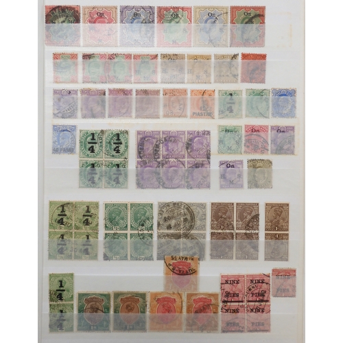 7144 - INDIA a collection on six stock book pages with many good stamps, noted 1854 4 ANNAS x 4 cut to shap... 